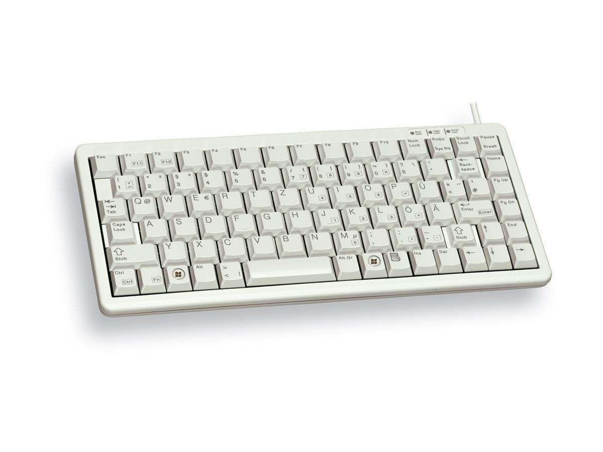 Cherry Compact Keyboard G84-4100 - Keyboard - PS/2, USB - UK - Light Grey