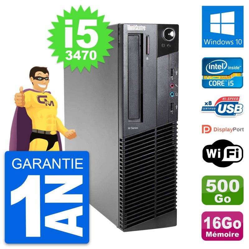 Lenovo ThinkCentre M82 SFF Core i5-3470 16GB RAM 500GB HDD Windows 10 WiFi