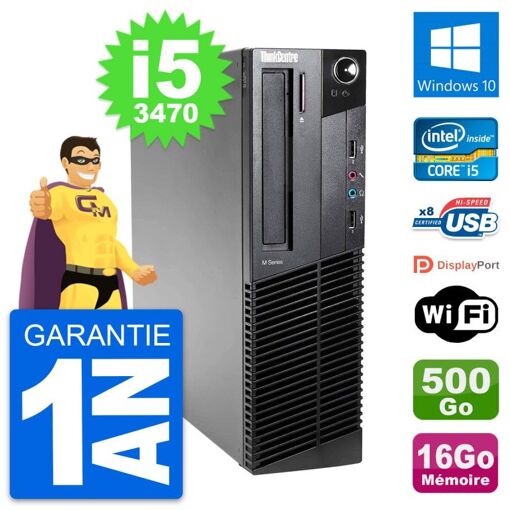 Lenovo ThinkCentre M82 SFF Core i5-3470 16GB RAM 500GB HDD Windows 10 WiFi