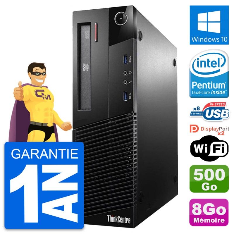 Lenovo ThinkCentre M93p SFF Desktop - Intel Pentium G3220, 8GB RAM, 500GB HDD, Windows 10, WiFi
