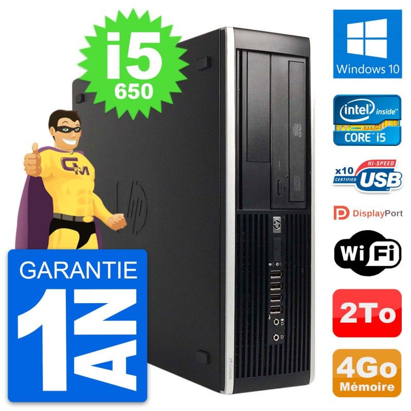 HP 8100 Elite SFF PC - Intel Core i5-650, 4GB RAM, 2TB Hard Drive, Windows 10, WiFi