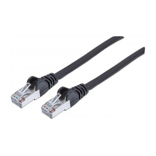 IC Intracom Network Patch Cable, Cat7/Cat6A, 1.5m, Black, Copper, S/FTP, LSOH/LSZH, PVC, RJ45, Gold-Plated Contacts, Snagless, Booted, Lifetime Warranty