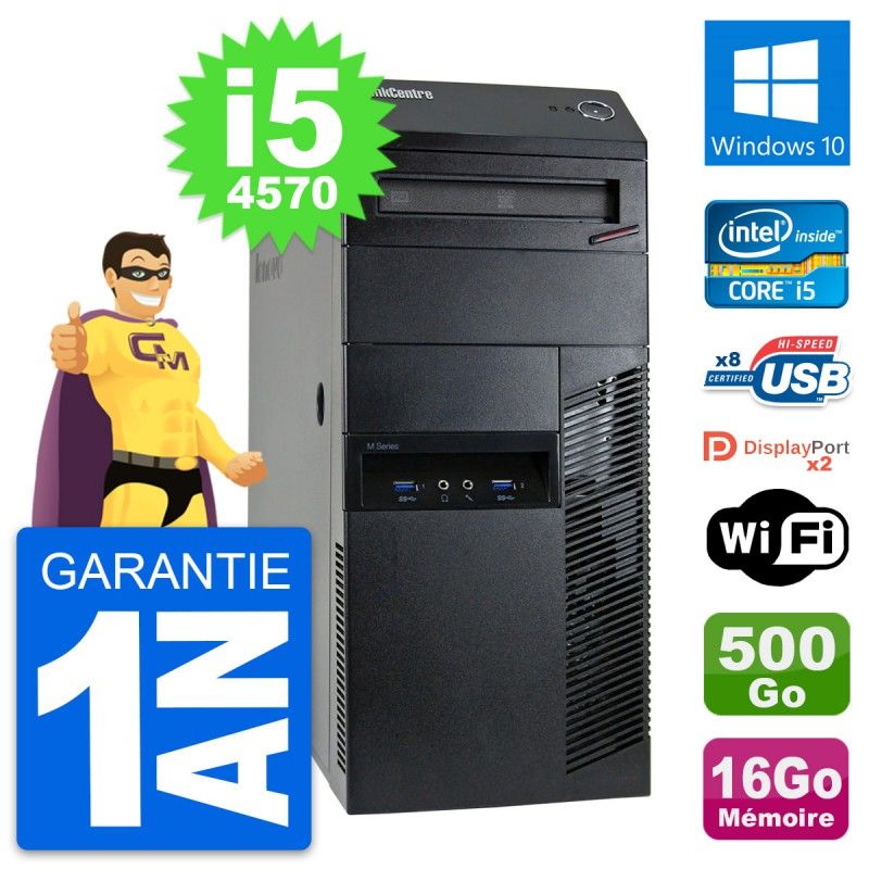 Lenovo ThinkCentre M93p i5-4570 16GB RAM 500GB HDD Windows 10 WiFi Desktop PC