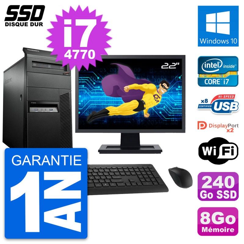 Lenovo M93p 22-inch PC Tour - Intel i7, 8GB RAM, 240GB SSD, Windows 10