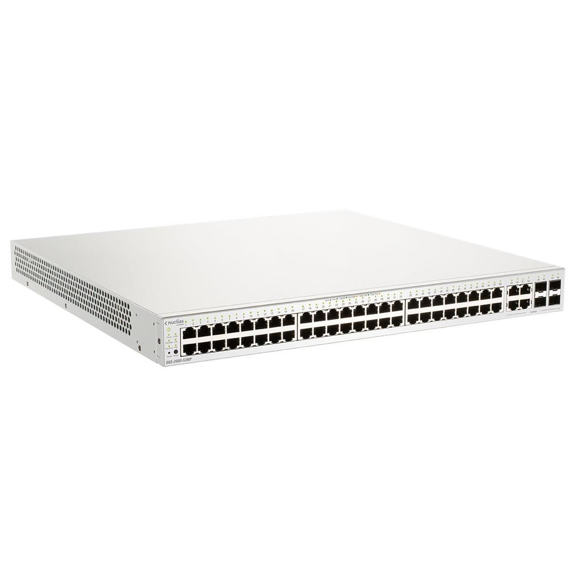 D-Link Nuclias Cloud-Managed DBS-2000-52MP - Switch - 48x 10/100/1000 (PoE+) + 4x SFP Combined Gigabit - PoE+ (370W)