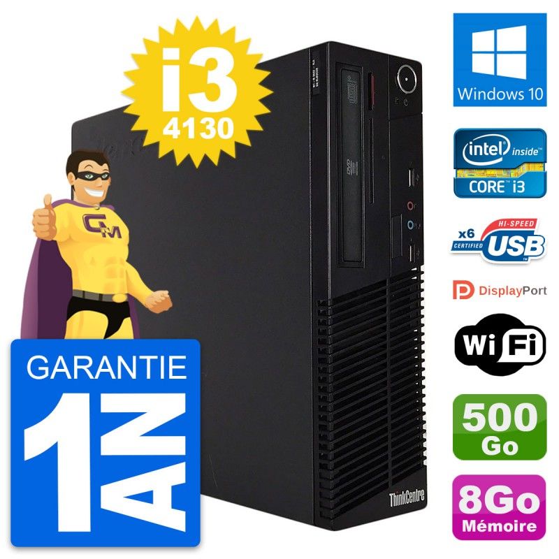 Lenovo ThinkCentre M73 SFF Intel i3-4130 8GB RAM 500GB HDD Windows 10 WiFi