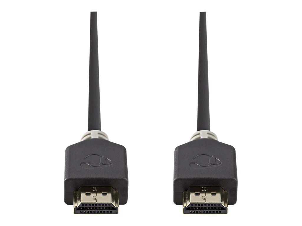 Nedis HDMI Cable with Ethernet - 3m, Shielded, Anthracite