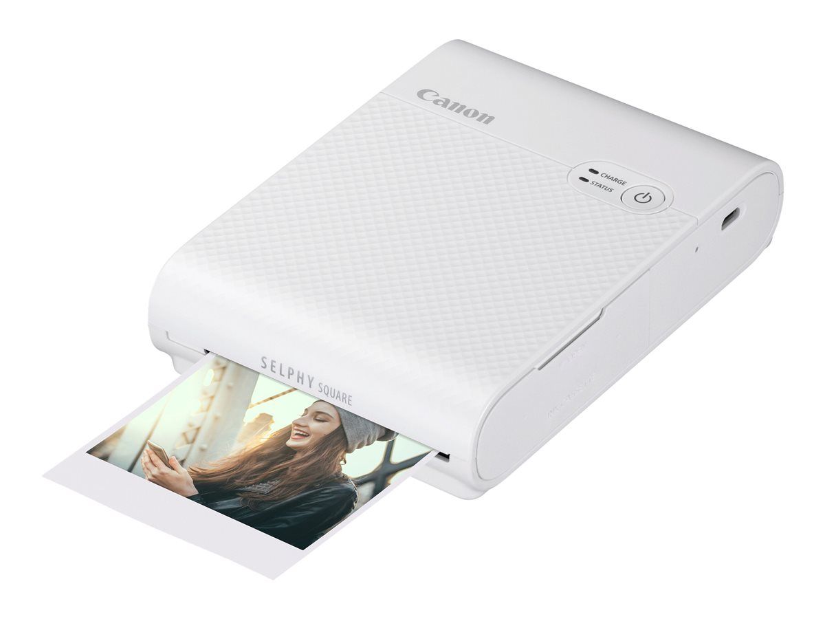 Canon SELPHY Square QX10 Printer - Thermal Sublimation - 72 x 85 mm - Up to 0.7 min/page (Color) - Wi-Fi - White