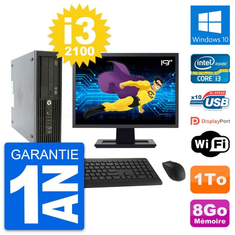 Computadora de escritorio HP Z210 SFF | Pantalla de 19 pulgadas | Intel Core i3-2100 | 8 GB de RAM | Disco duro de 1 TB | Windows 10 | WiFi