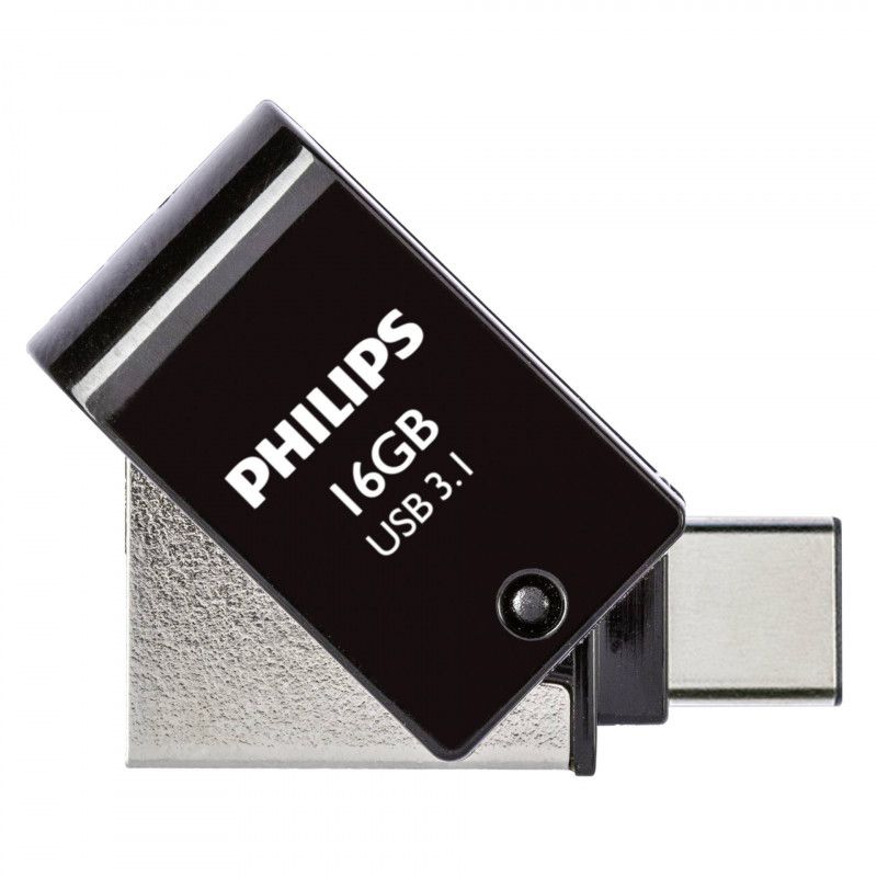Philips 2-in-1 USB-C Drive 16GB Black OTG + USB 3.1