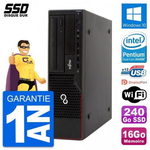 Fujitsu Esprimo E910 DT PC - Intel G630, 16GB RAM, 240GB SSD, Windows 10, WiFi