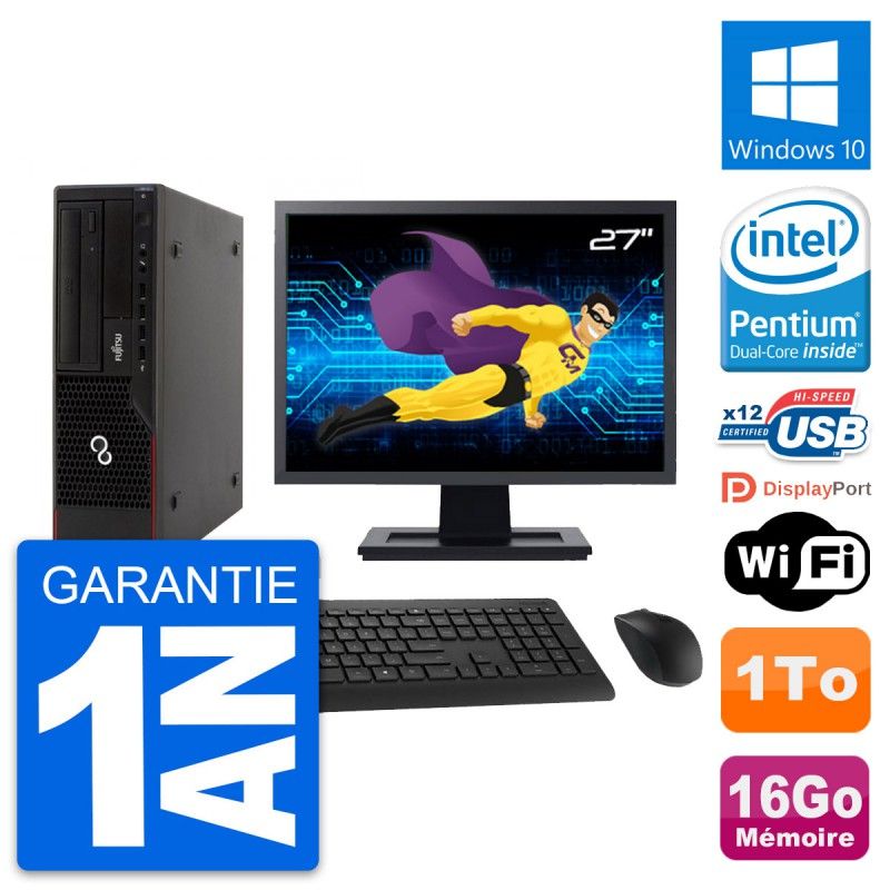 Fujitsu E910 DT 27-inch PC - Intel G630, 16GB RAM, 1TB HDD, Windows 10, WiFi