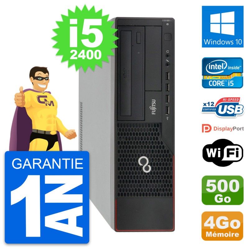 Fujitsu Esprimo E910 DT Desktop PC - Intel i5-2400, 4GB RAM, 500GB HDD, Windows 10, WiFi