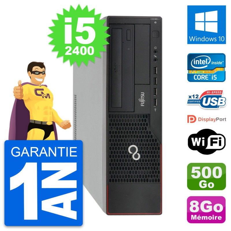 Ordinateur de bureau Fujitsu Esprimo E910 - Processeur Intel i5, 8 Go de RAM, 500 Go SSD, Windows 10, Wi-Fi