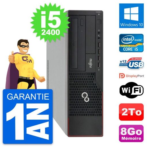 Fujitsu Esprimo E910 DT Desktop PC - Intel i5-2400, 8GB RAM, 2TB HDD, Windows 10, WiFi