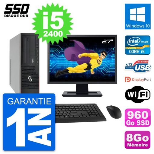 Fujitsu E910 DT 27-Inch PC - Intel i5, 8GB RAM, 960GB SSD, Windows 10, WiFi