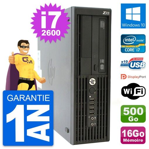 HP WorkStation Z210 SFF Core i7-2600 16GB RAM 500GB HDD Windows 10 WiFi
