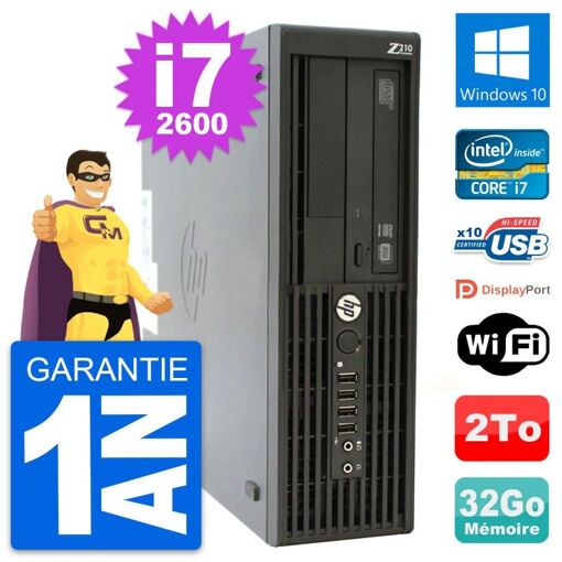 HP WorkStation Z210 SFF Core i7-2600 32GB RAM 2TB HDD Windows 10 WiFi
