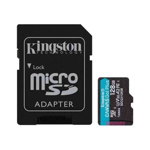Tarjeta de memoria Kingston Canvas Go! Plus 128 GB microSDXC UHS-I (con adaptador SD incluido)