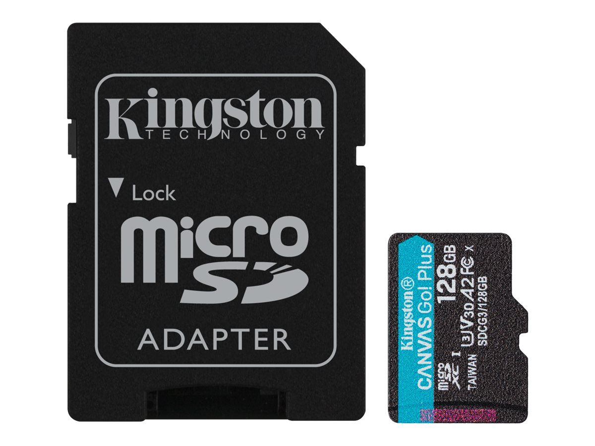 Kingston Canvas Go! Plus 128GB microSDXC UHS-I Card (with SD Adapter)