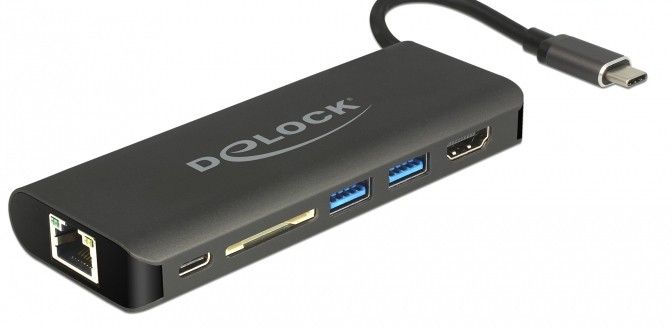 Estación de carga Delock USB-C - HDMI y Ethernet Gigabit