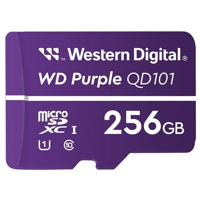 Tarjeta de memoria flash Western Digital Purple SC QD101 256 GB microSDXC UHS-I - Morada