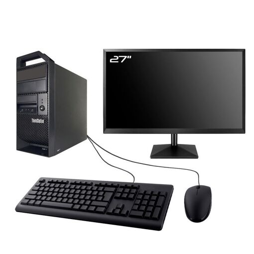 Lenovo ThinkStation E31 Desktop Computer - 27" Display, Intel i7-3770, 8GB RAM, 480GB SSD, Windows 11