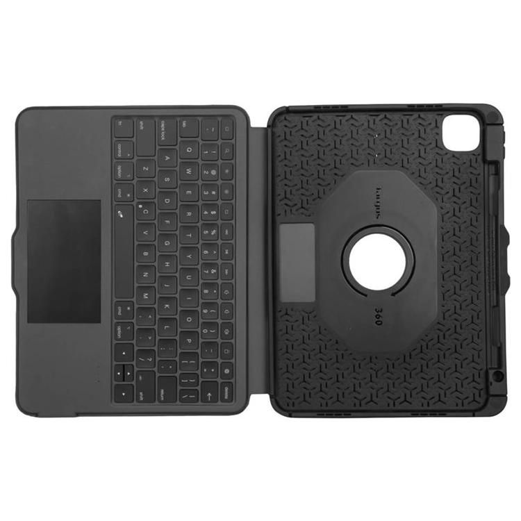Teclado y funda Targus Versavu - Retroiluminación, inalámbrico, Bluetooth 5.0, diseño QWERTY, negro nórdico