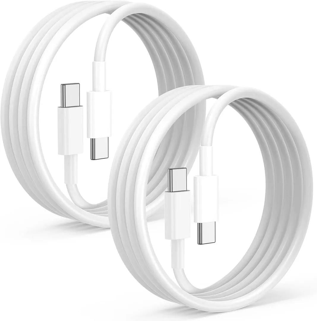 E.F.Connection USB-C to USB-C Fast Charge Cable 65W (2 Pack) - White