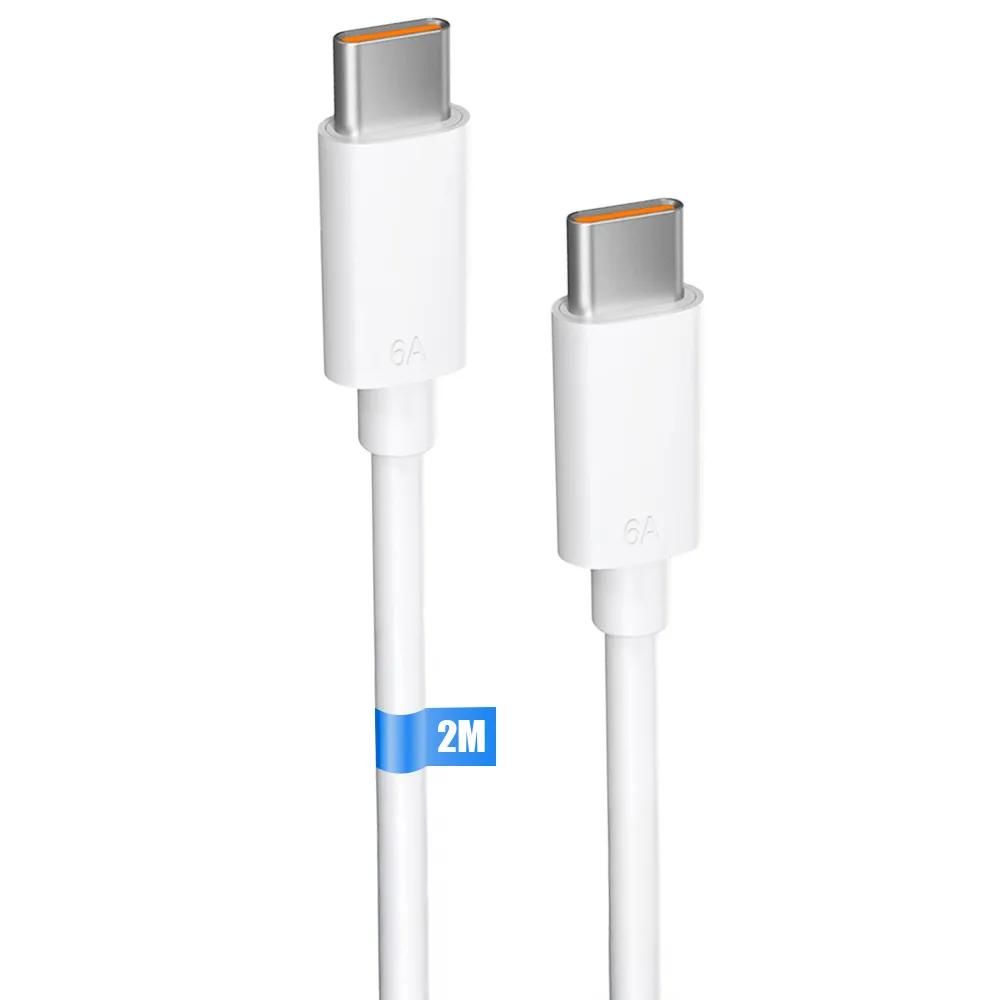EF Connection 65W 6A USB-C to USB-C Fast Charge Cable - White, 2M