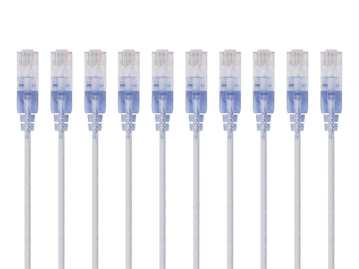 Monoprice Cat6A Ethernet Cable - 10G, 30 AWG UTP Bare Copper Wire, No-Touch RJ45, 10-Pack