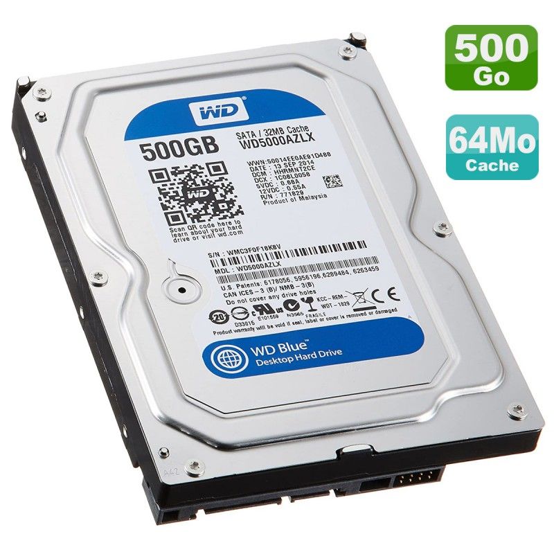 Disco duro interno Western Digital Blue 500 GB 3,5" SATA III 7200 RPM 32 MB de caché