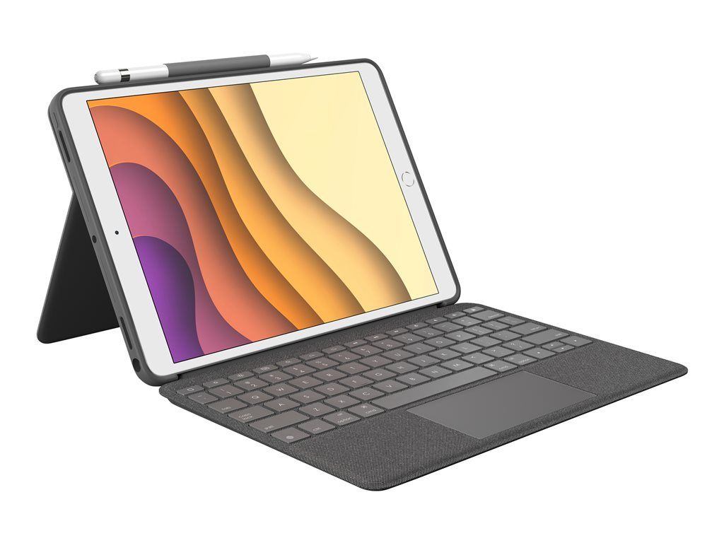 Teclado y funda Logitech Combo Touch con trackpad, retroiluminado, conector inteligente de Apple, AZERTY, francés, grafito para Apple iPad Air de 10.5 pulgadas (tercera generación) y iPad Pro de 10.5 pulgadas