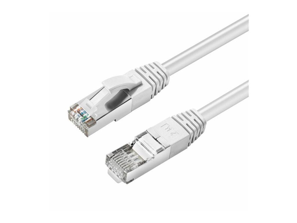 MicroConnect Network Cable - 1m, Cat6, Shielded Twisted Pair (SSTP), RJ-45 (M) to RJ-45 (M), Halogen-Free, Locking - White