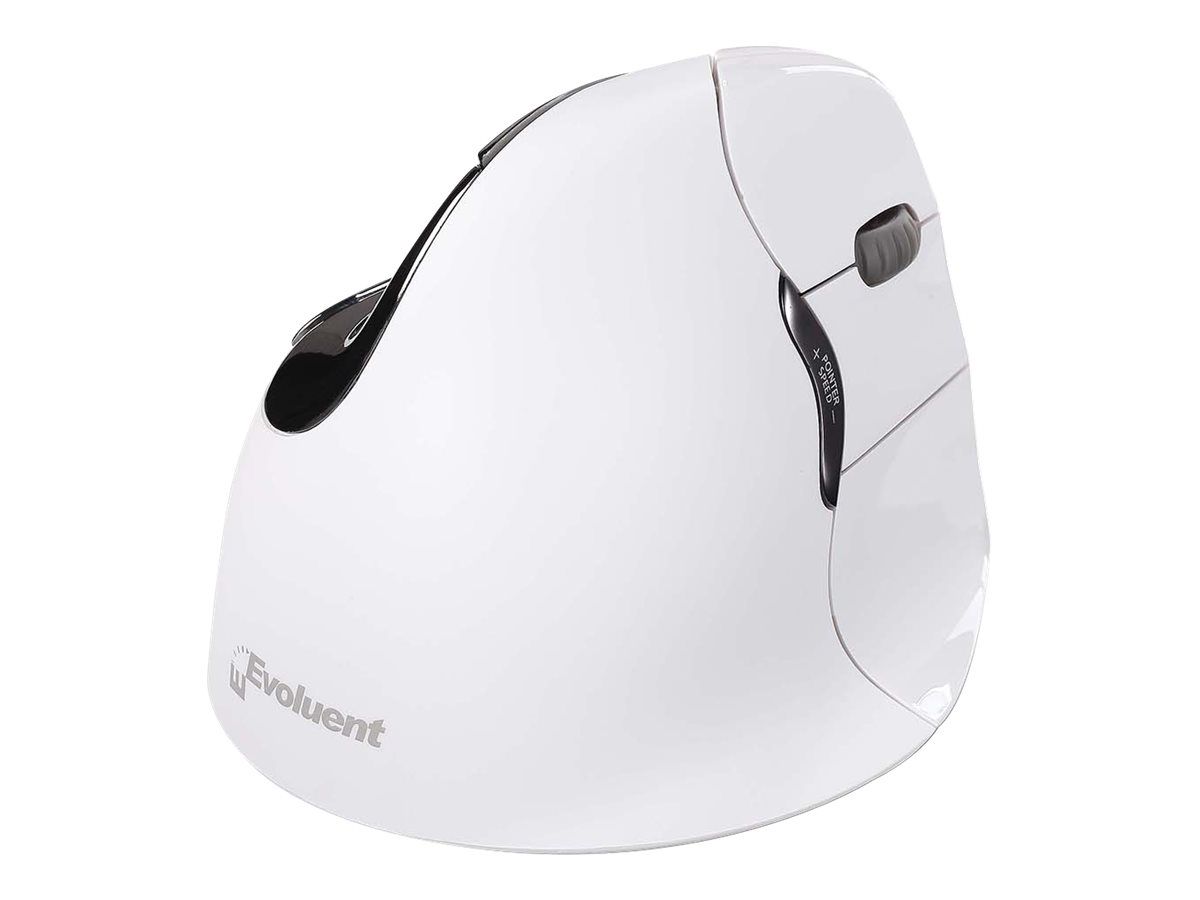 Evoluent VerticalMouse 4 Right Mac - Wireless Optical Vertikal Mouse - Right-Handed - Bluetooth - White
