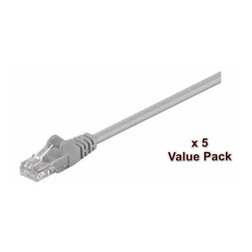 Kit de valeur MicroConnect - Câble réseau - RJ-45 (M) vers RJ-45 (M) - 15 m - UTP - CAT 5e - Verrouillé - Gris (paquet de 5)