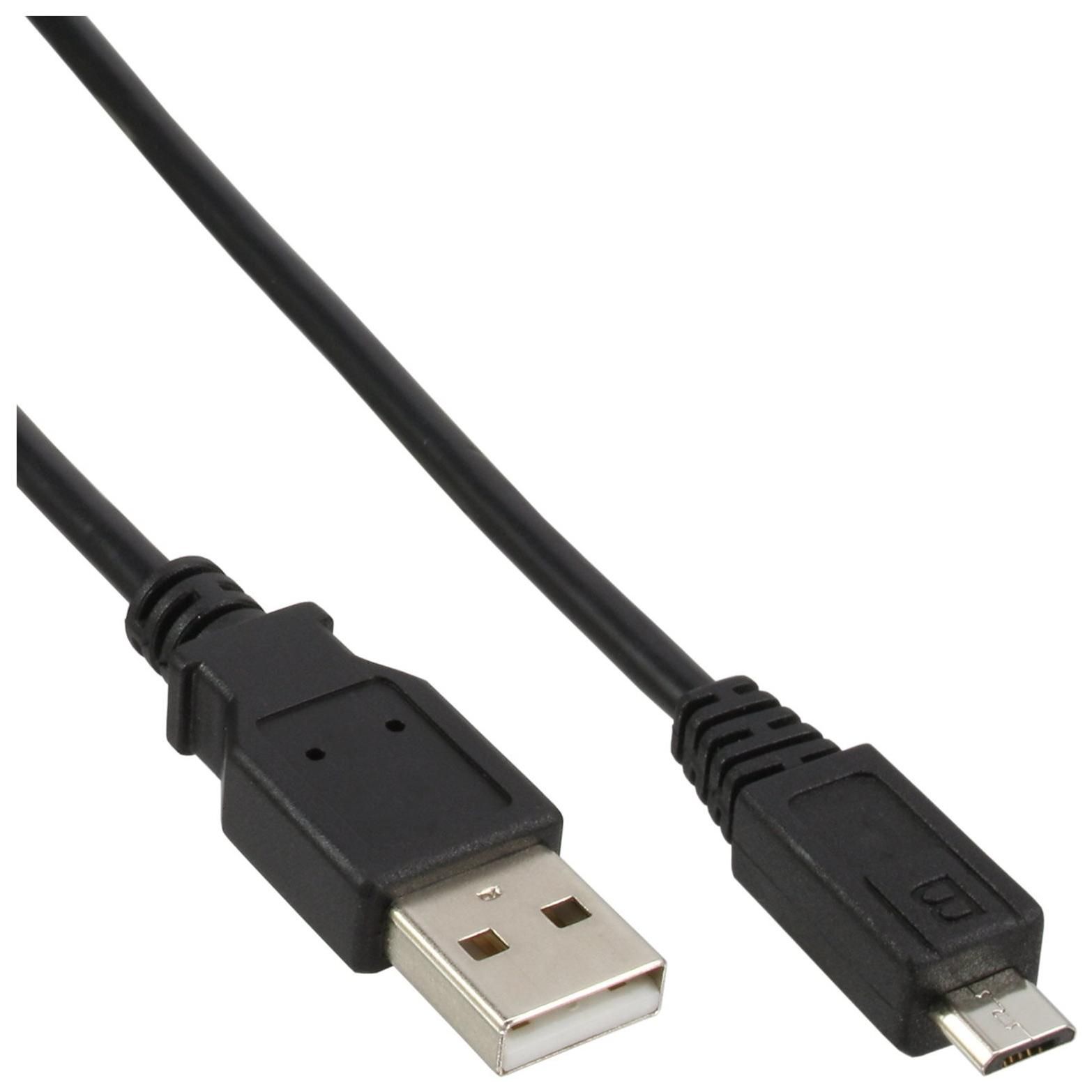 INTOS ELECTRONIC InLine USB Cable - Micro-USB B (M) to USB M - USB 2.0 - 30cm - Black