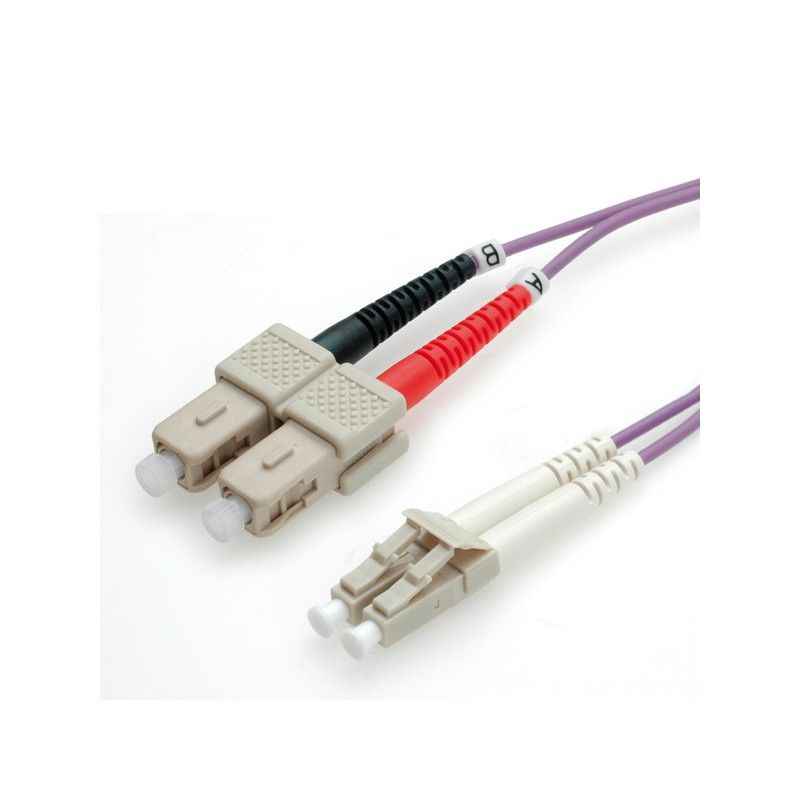 Secomp OM4 Multi-Mode Fiber Optic Cable, 0.5m, Violet