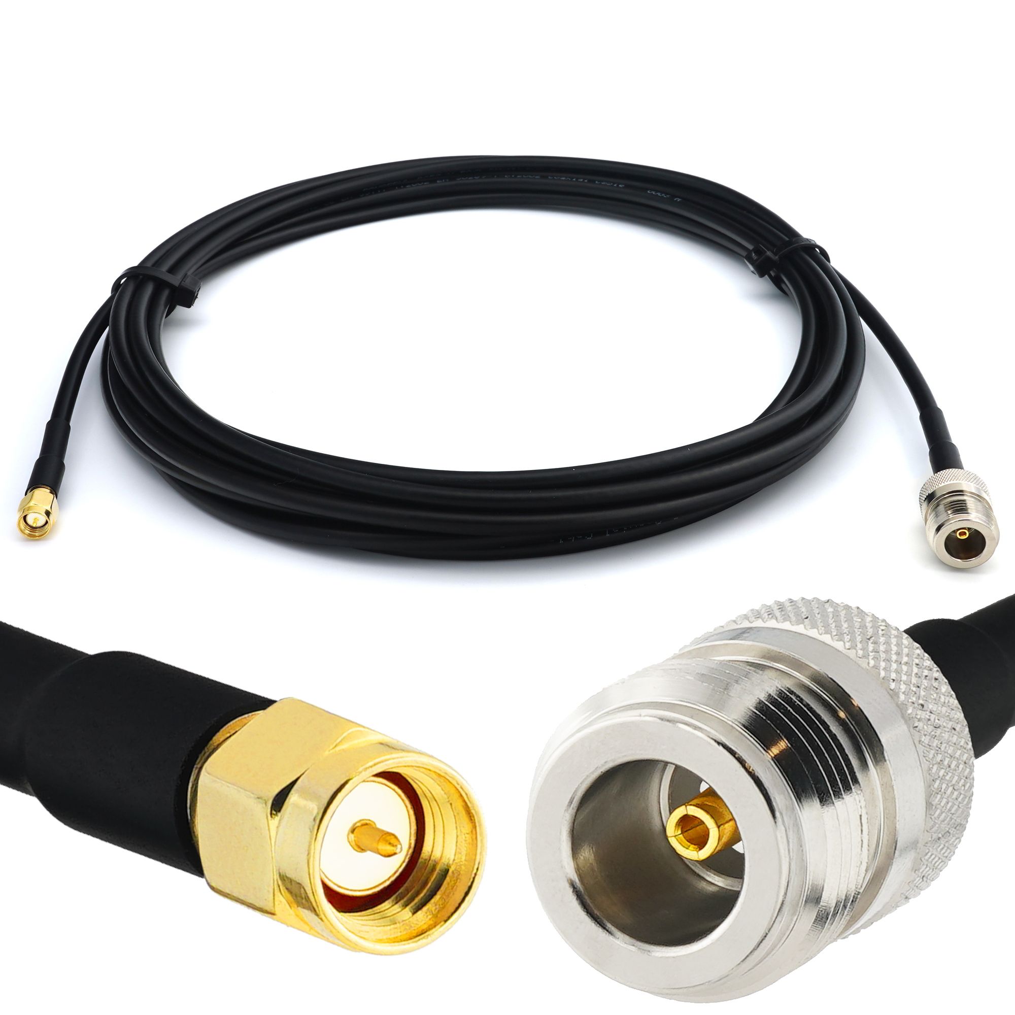 RANGEFUL SMA Male to N Female 12m RG58 Coaxial Cable - Outdoor Low Loss Extension Waterproof Cable for Wi-Fi Router, LTE/4G/5G/6G Amplifier, Hotspot