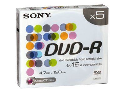 Sony DMR47 5x DVD-R 4.7GB 16x Slim Case