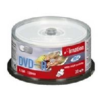 Imation Printable DVD-R - 30 Pack - 4.7GB, 16x Speed, White, Inkjet Printable
