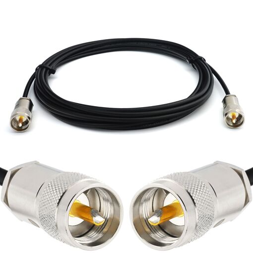 RANGEFUL PL259 to PL259 5m UHF Coaxial Cable RG58/U - Weather Resistant - Extend for HAM Radio, Marine RF, VHF, SDR, Amateur Radio