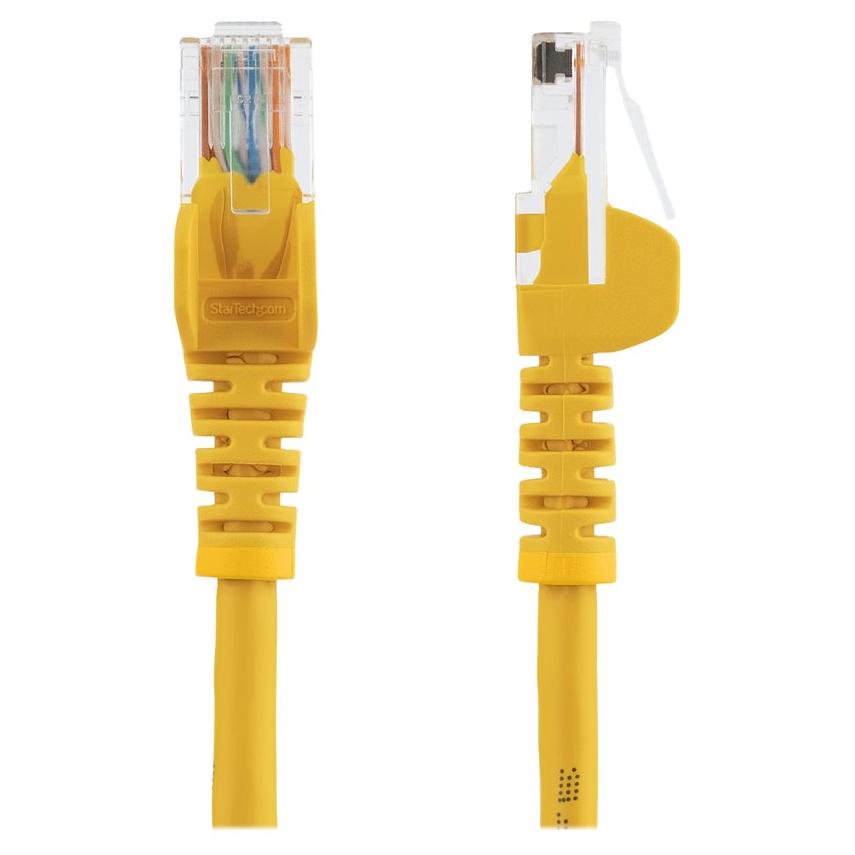 Câble réseau StarTech de 2 mètres Cat5e UTP sans crochet - Cordon Ethernet RJ45 anti-accroche - Câble patch - Jaune