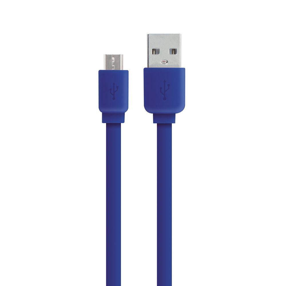 Mooov Micro USB / USB-A Flat Cable 1m - Blue