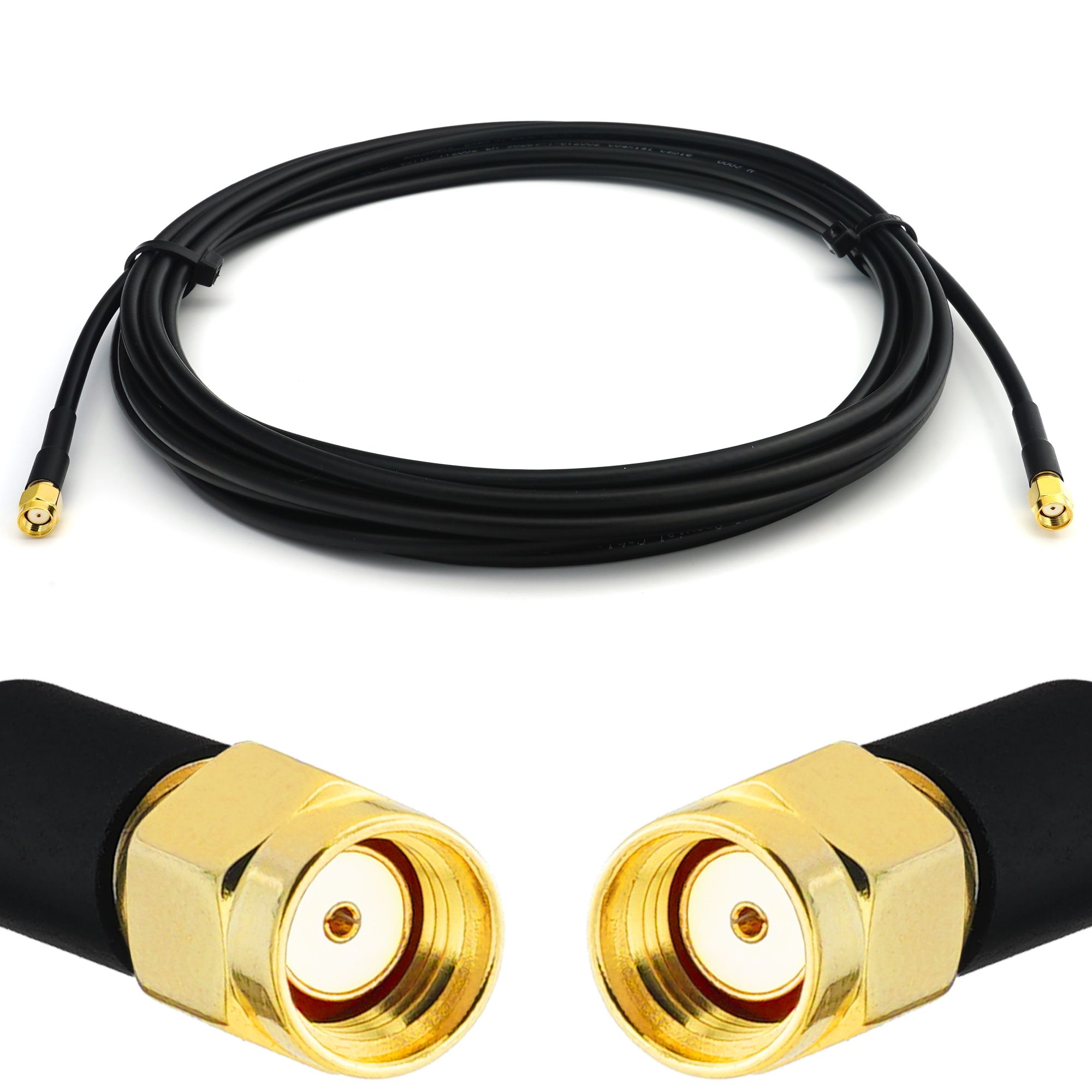 RANGEFUL 2m WiFi Antennas Extension Cable - RP-SMA Male to Male Coaxial RG58/U 50 Ohm Low Loss