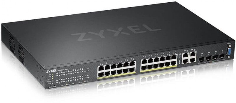 Zyxel GS2220-28HP - Managed Switch - 24x10/100/1000 (PoE+) + 4x SFP Gigabit Combo - Rack-mountable - PoE+ (375W)