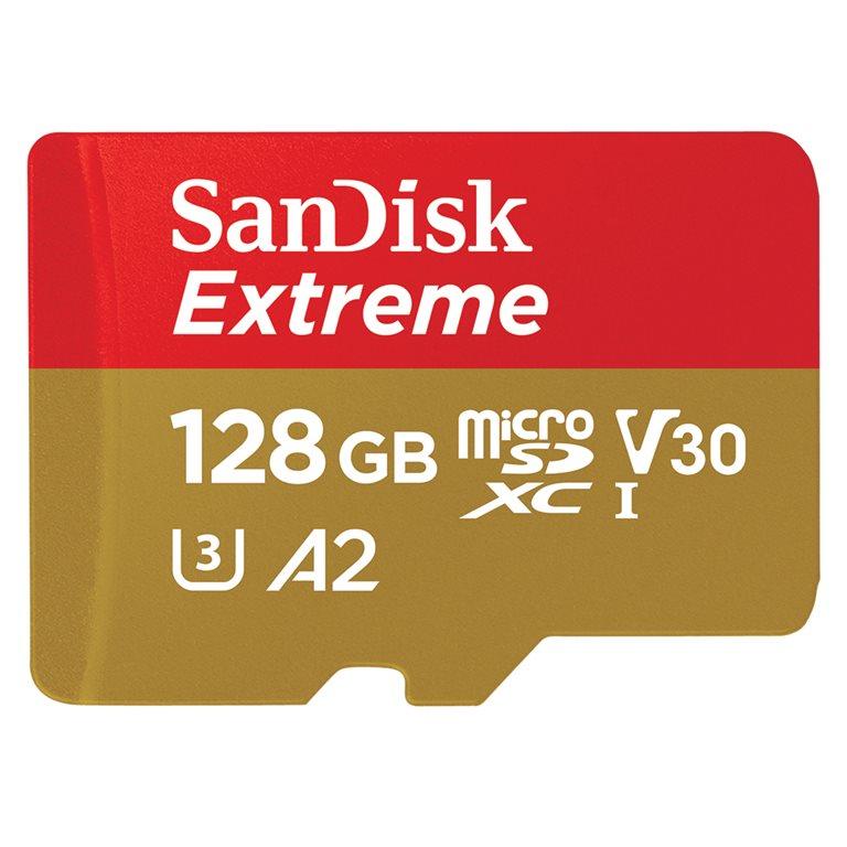 SanDisk Extreme MicroSDXC Card - 128GB - V30 Video Class / UHS-I U3 / Class 10