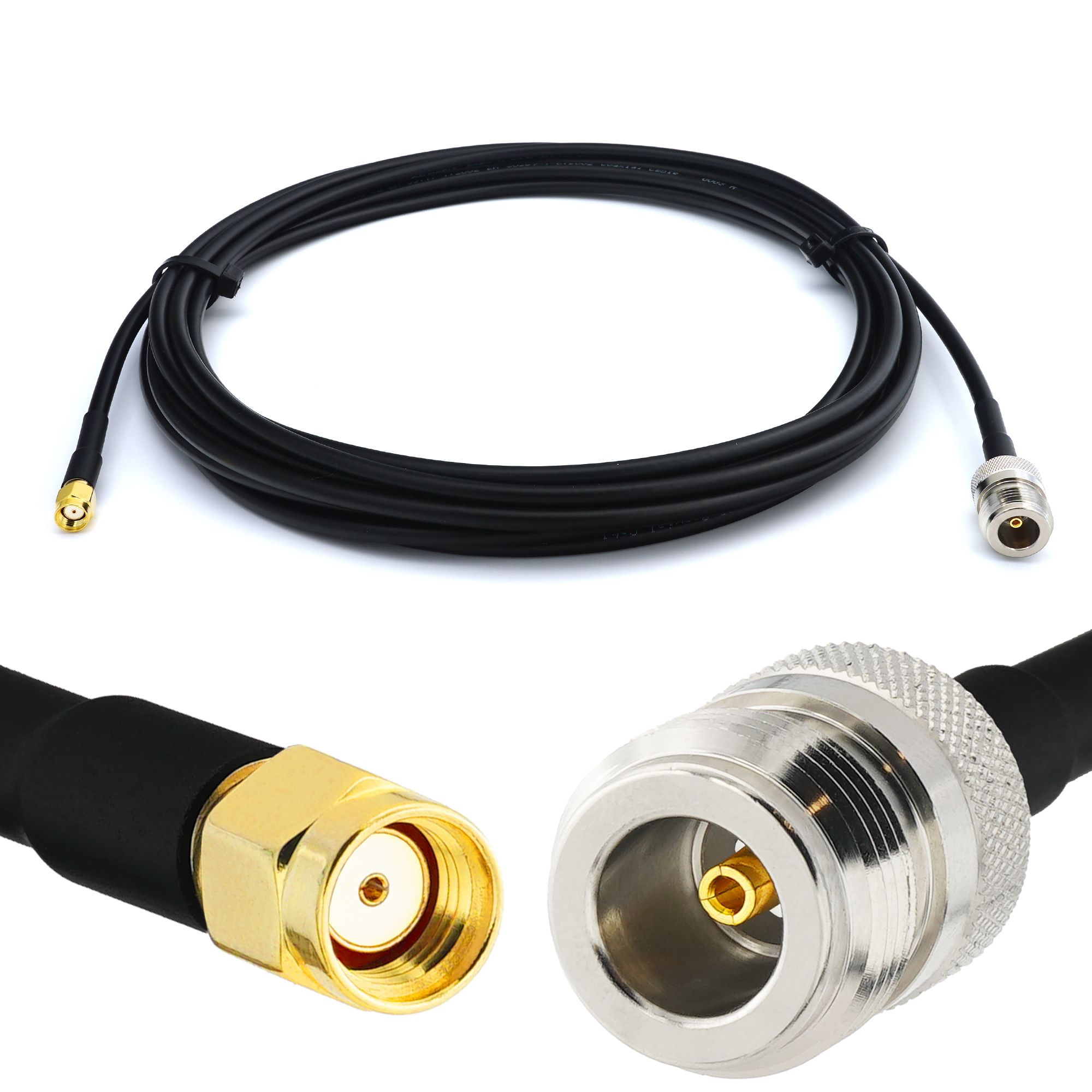 RANGEFUL 5m WiFi Antenna Extension Cable (RP-SMA Male to N Female) RG58 Coaxial Low Loss