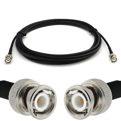 Câble coaxial BNC Mâle-BNC Mâle RANGEFUL 2 mètres RG58/U à faible perte - câble d'extension pour antennes, radio CB, radio sans fil, WIFI, adaptateurs UHF/VHF