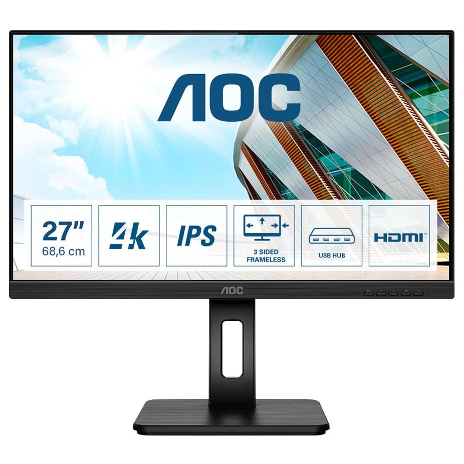 AOC U27P2 - 27" 4K UHD LED Monitor - Black